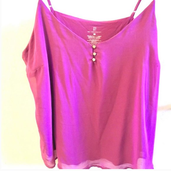 Button-Front Overlay Camisole Top - Picture 1 of 1